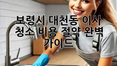 보령시 대천동 이사 청소 비용 절약 완벽 가이드