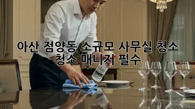 아산 점양동 소규모 사무실 청소🧹, 청소 매니저 필수?
